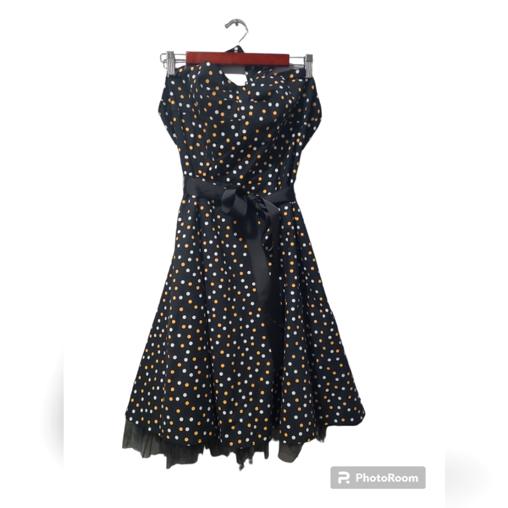 Polka dot swing dress